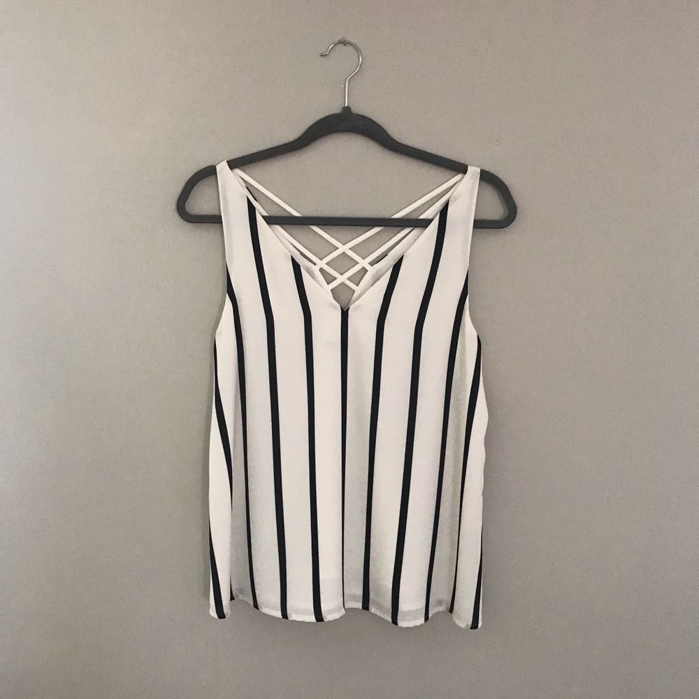 Express Black and White Tank